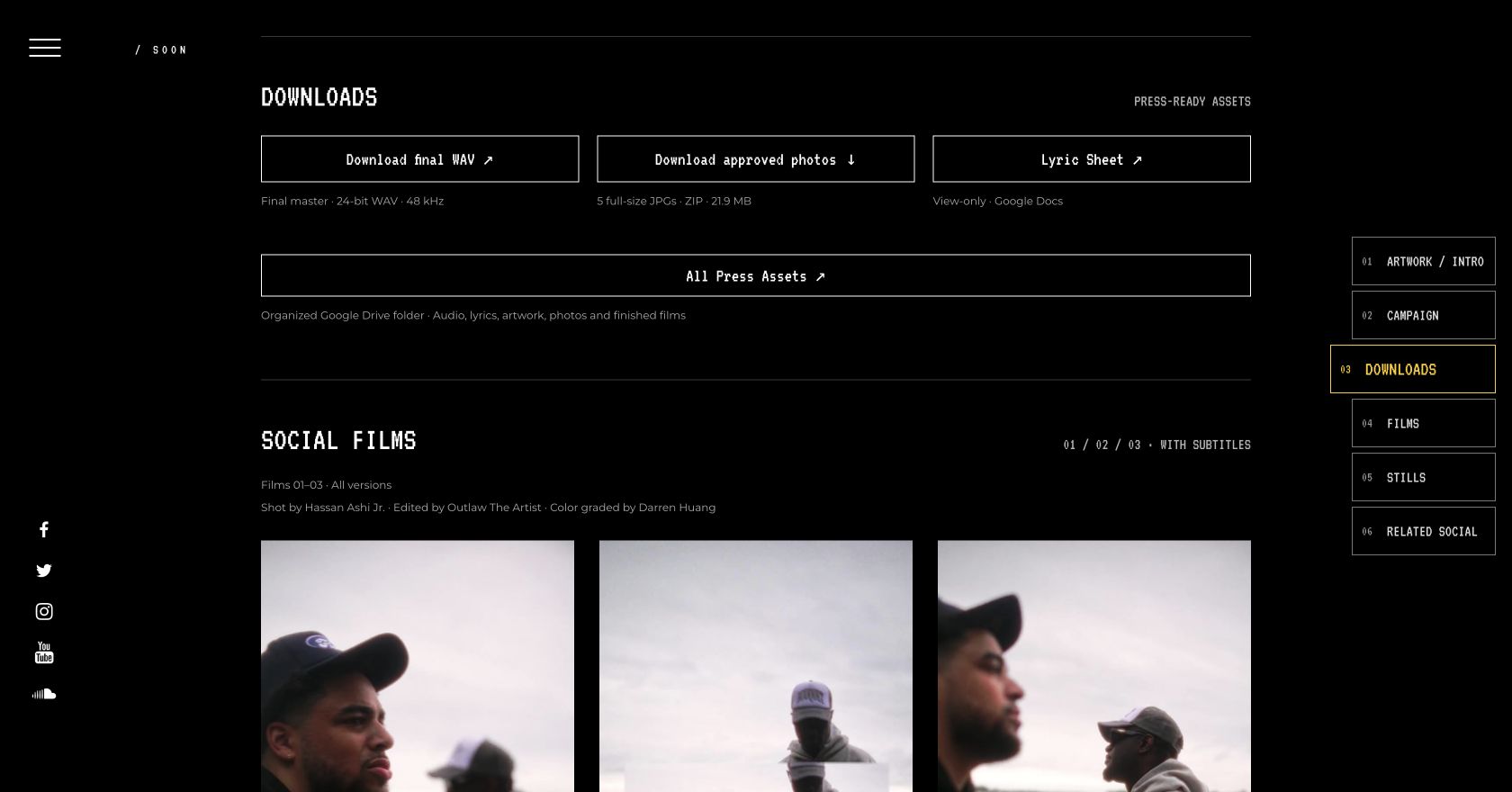 Desktop / press downloads and films